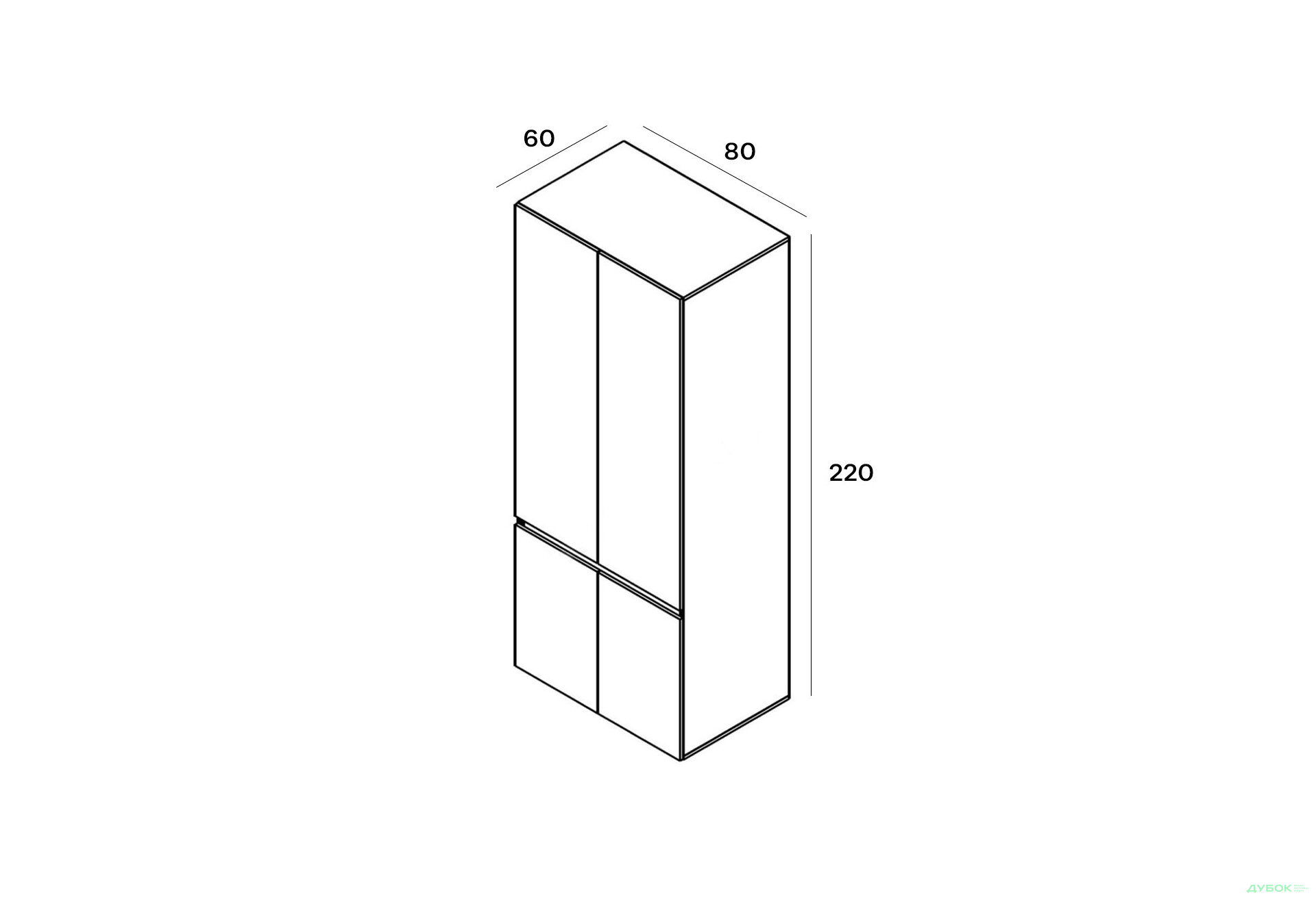 Зображення 4 - Шафа Гербор Лондон SZF4D_90 4-дверна 90 см, кашемір / антрацит