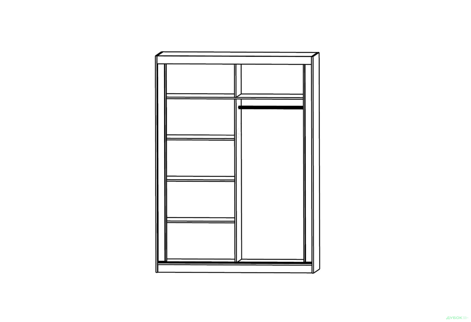 Зображення 4 - Шафа-купе Гербор Лондон 160 2-дверна 160 см, кашемір / антрацит
