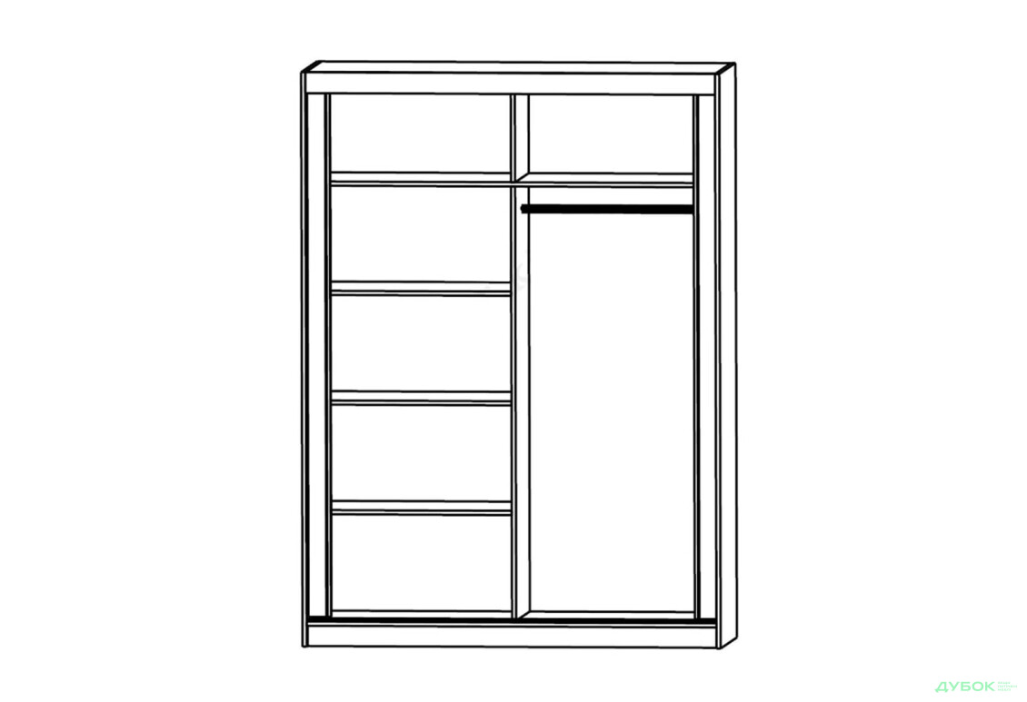Зображення 4 - Шафа-купе Гербор Лондон 160 2-дверна 160 см, кашемір / антрацит