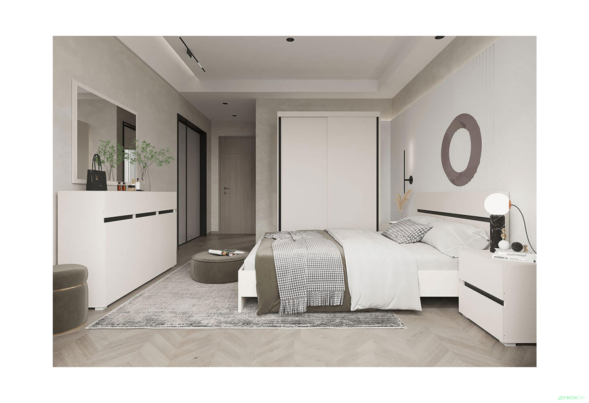 Зображення 2 - Тумба приліжкова Гербор Лондон KOM2S з 2 шухлядами 50 см, кашемір / антрацит