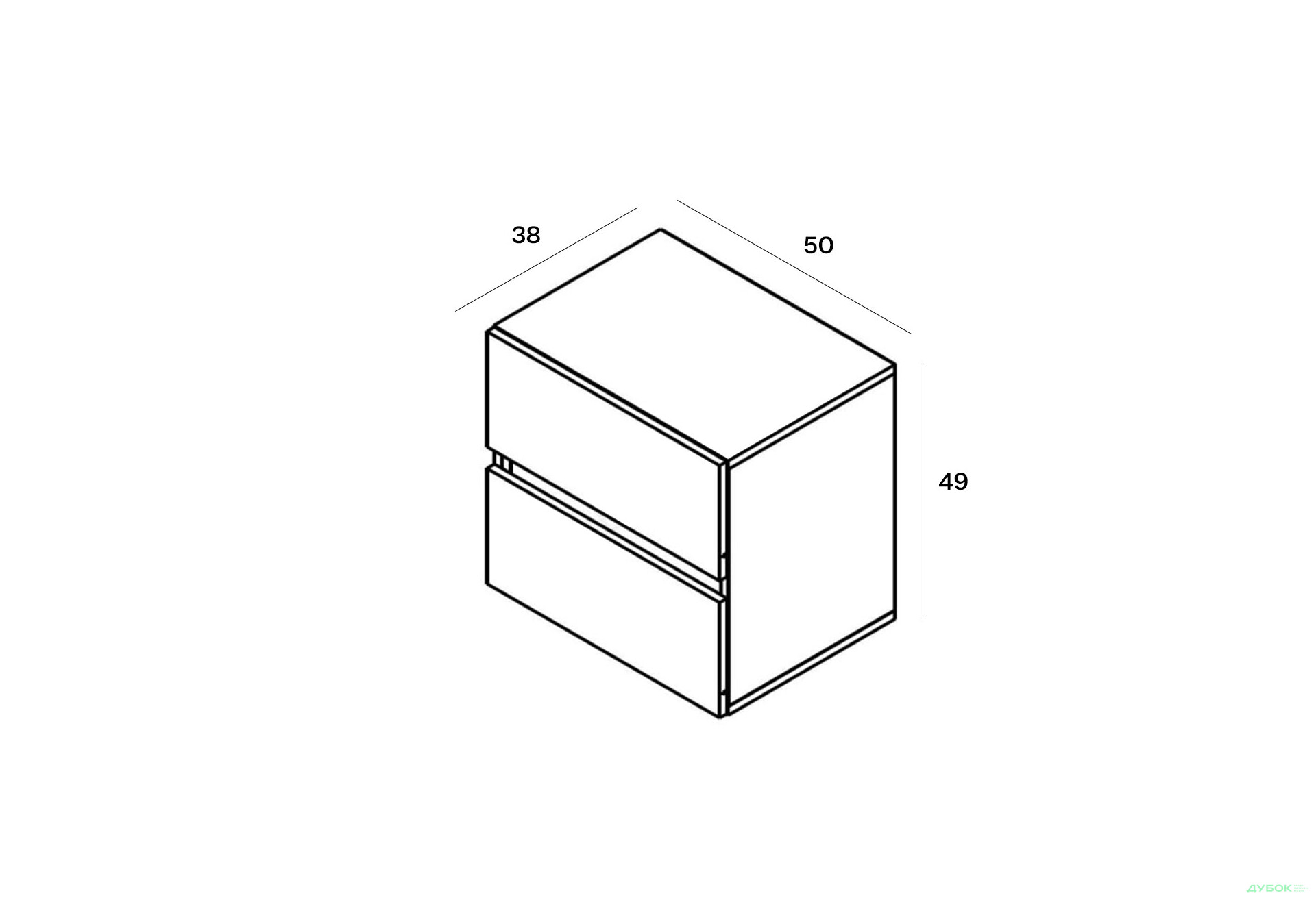Зображення 4 - Тумба приліжкова Гербор Лондон KOM2S з 2 шухлядами 50 см, кашемір / антрацит