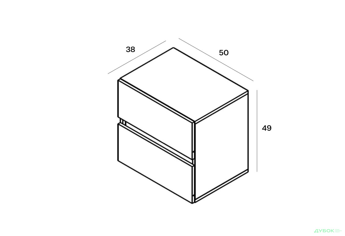Зображення 4 - Тумба приліжкова Гербор Лондон KOM2S з 2 шухлядами 50 см, кашемір / антрацит