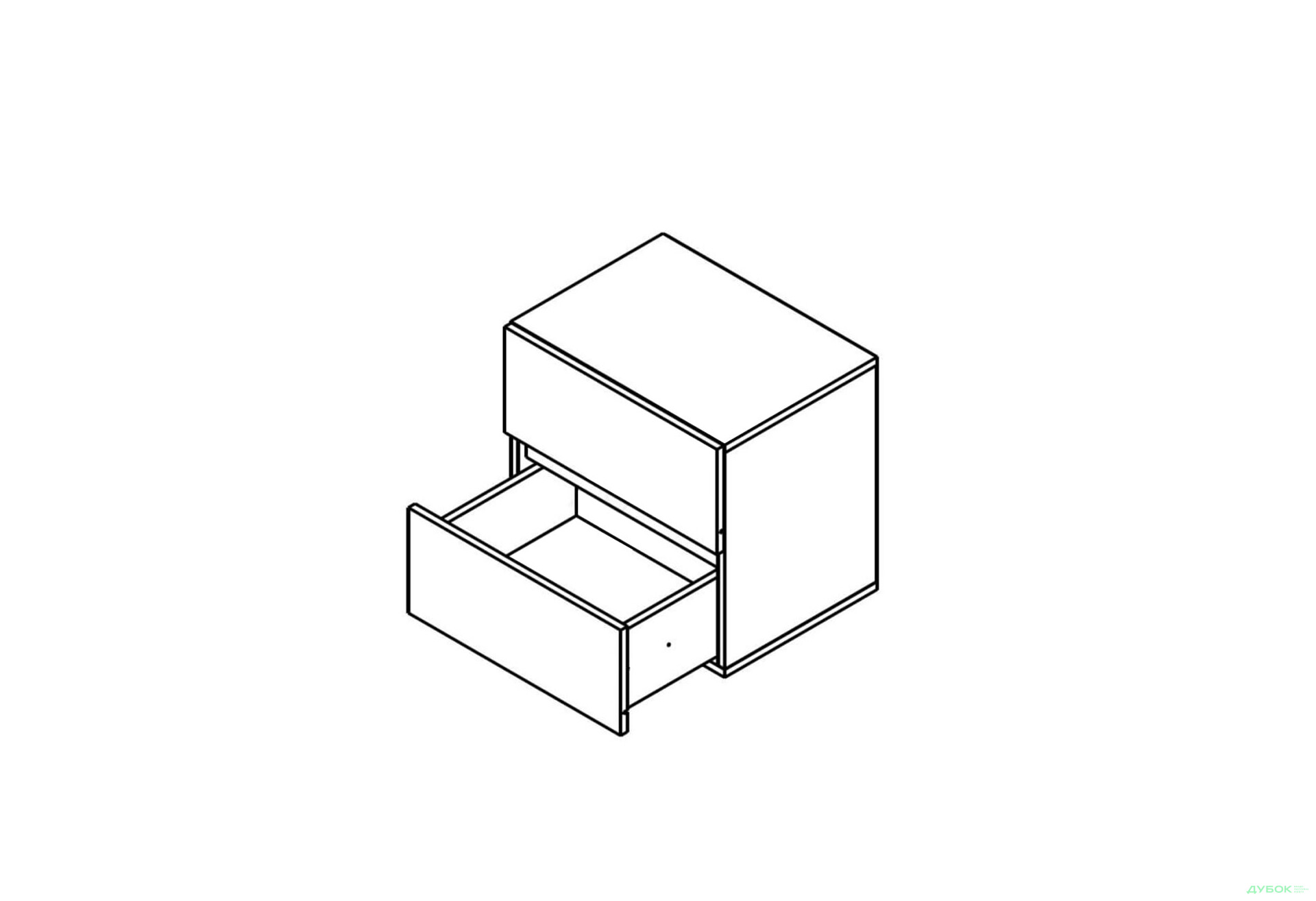 Зображення 3 - Тумба приліжкова Гербор Лондон KOM2S з 2 шухлядами 50 см, кашемір / антрацит