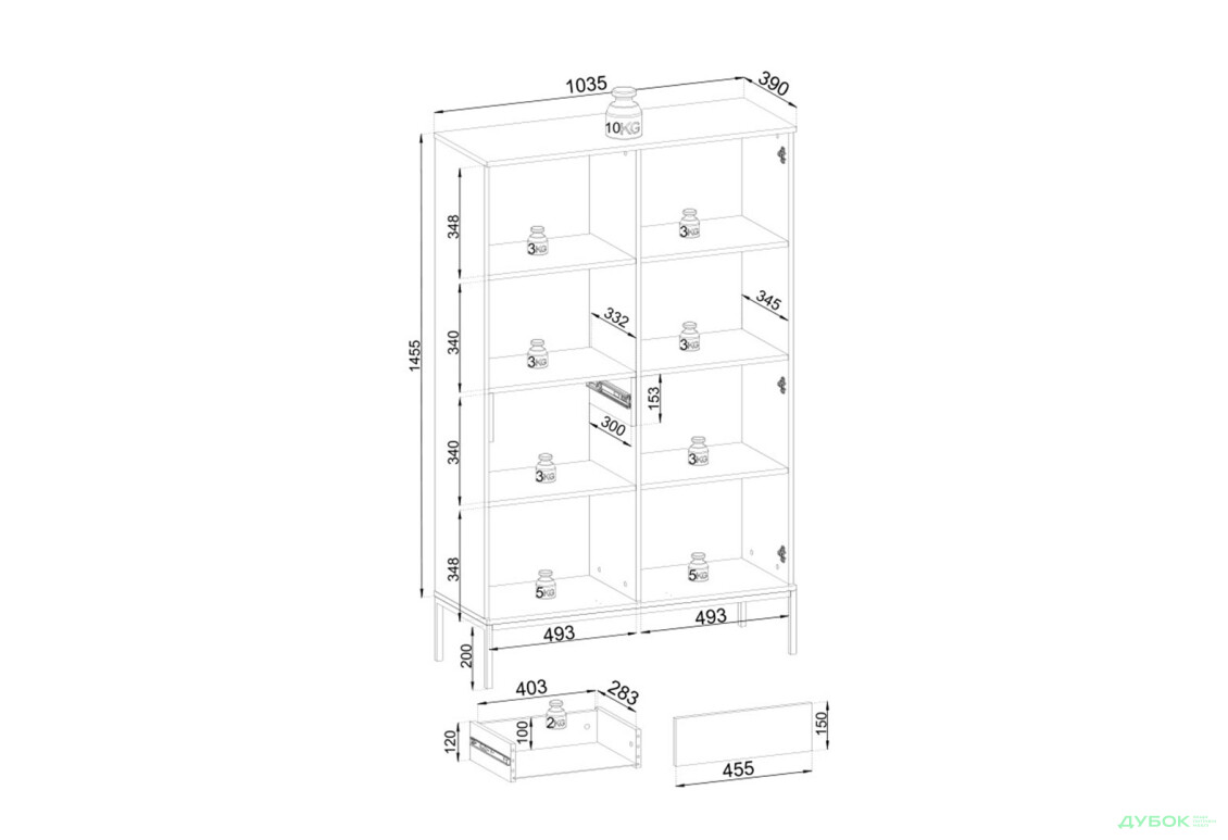 Изображение 7 - Витрина высокая с подсветкой Perfect Home Сенто/Sento WTSZ104 103 см, черный / дуб вотан