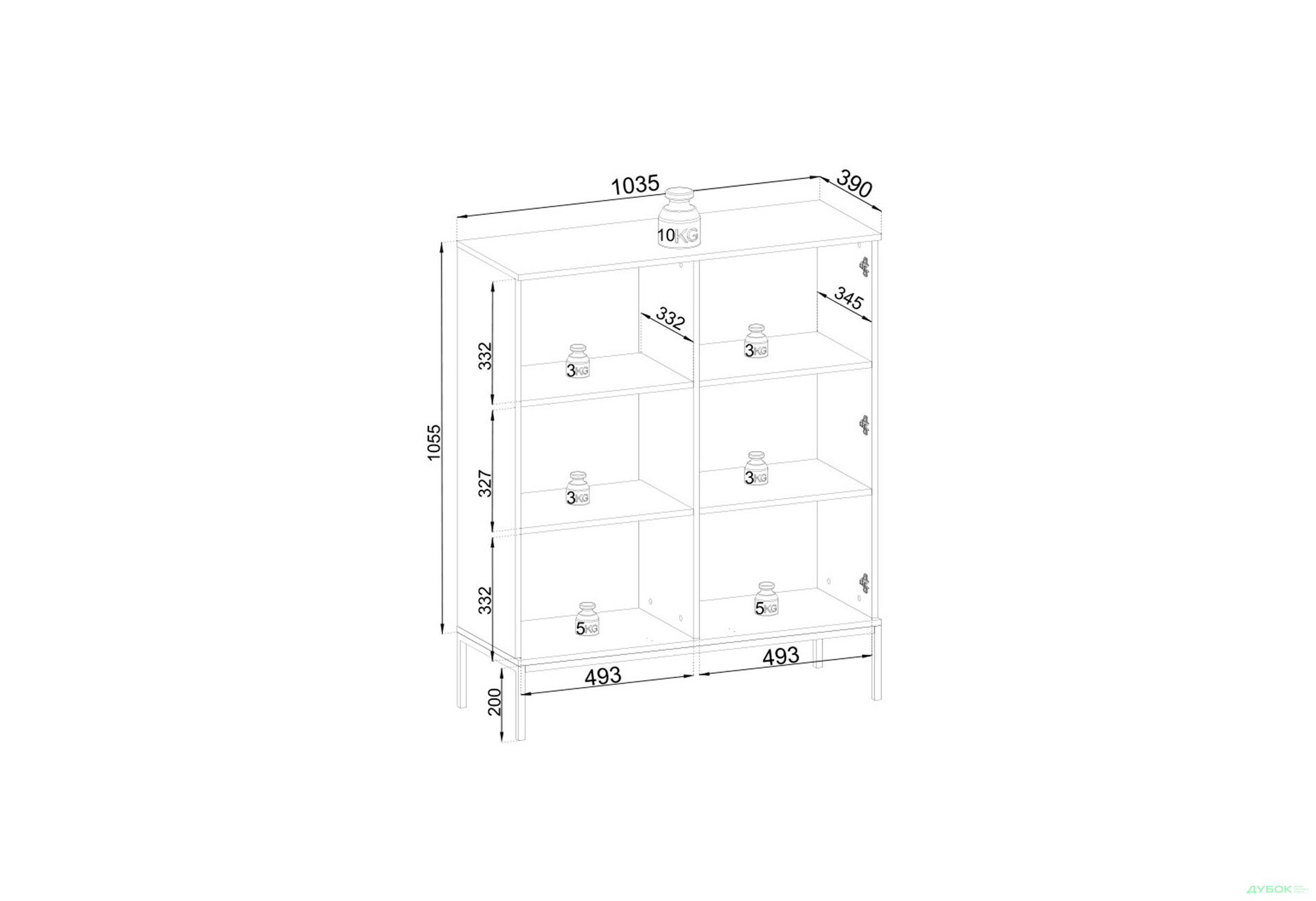 Изображение 7 - Витрина низкая с подсветкой Perfect Home Сенто/Sento WT104 103 см, черный / дуб вотан