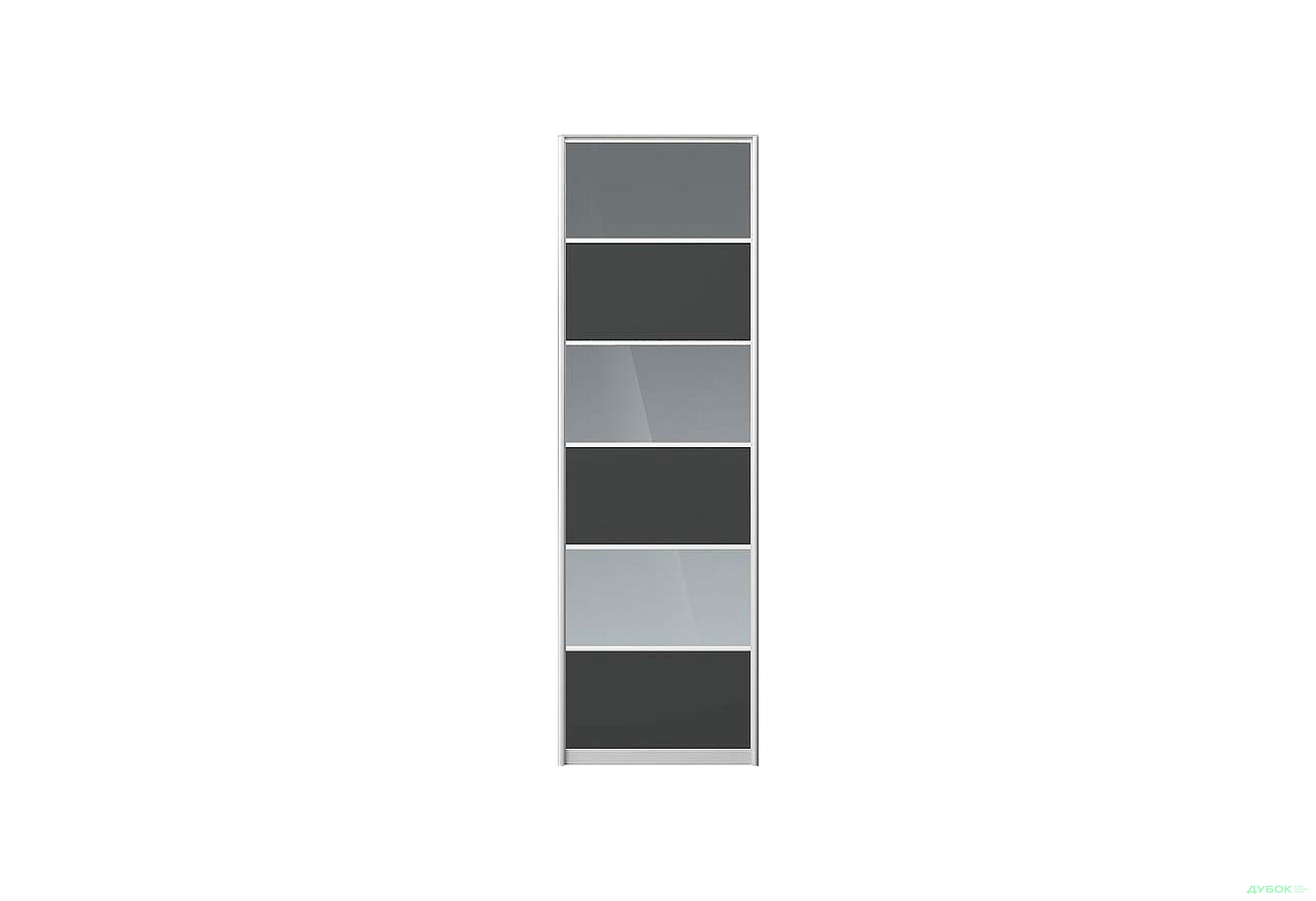 Изображение 2 - Фасад Комб 4_4/3 ДСП + Зеркало Графит 496х2400 Шкаф-купе 2Д 1000х2400 Киевский стандарт