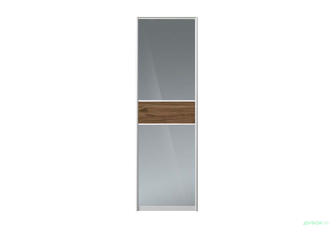 Фасад Комб 40_40/3 ДСП + Зеркало Графит 596х2400 Шкаф-купе 2Д 1200x2400 Киевский стандарт