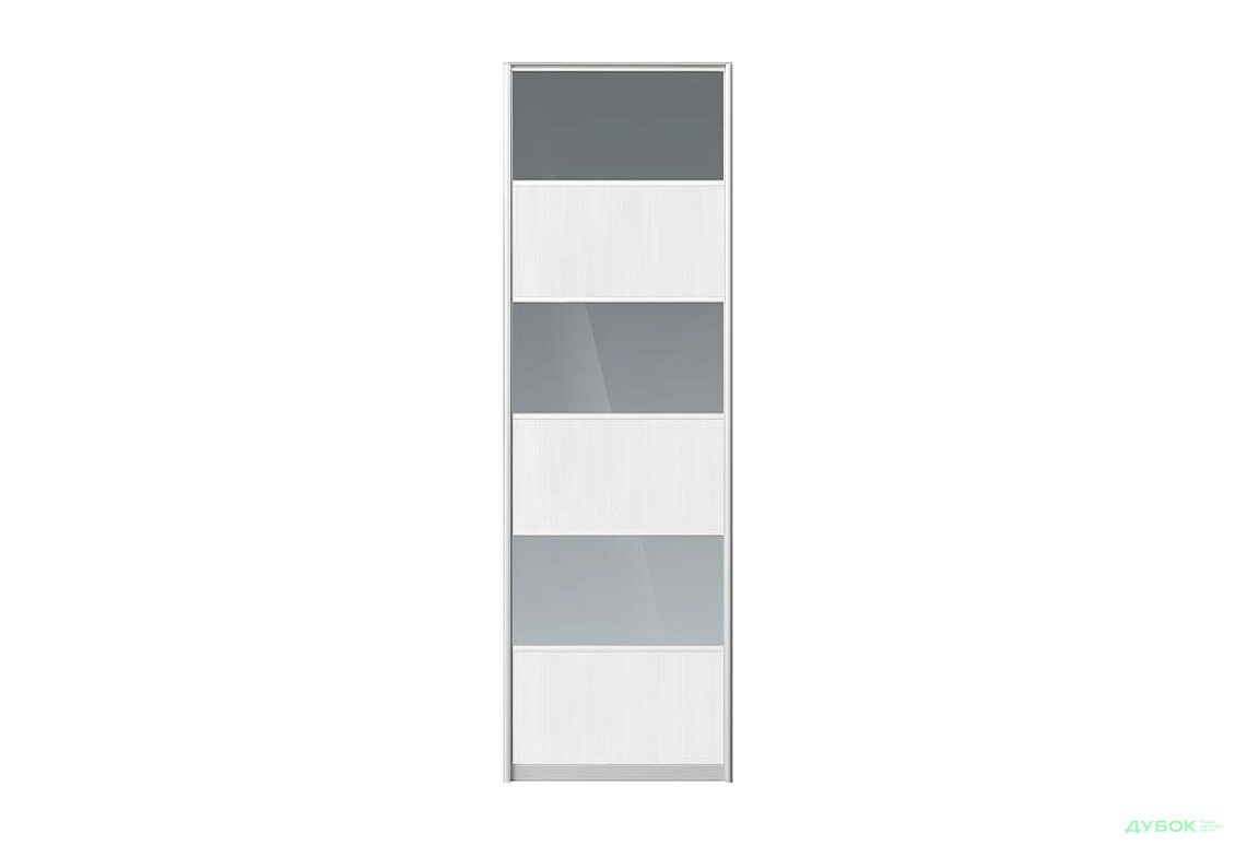 Фасад Комб 4_4/3 ДСП + Зеркало Графит 672х2400 Киевский стандарт