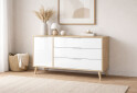 Изображение 2 - Комод МироМарк Оливия 1 дверка и 3 ящика 135 см, глянец белый / дуб кремона