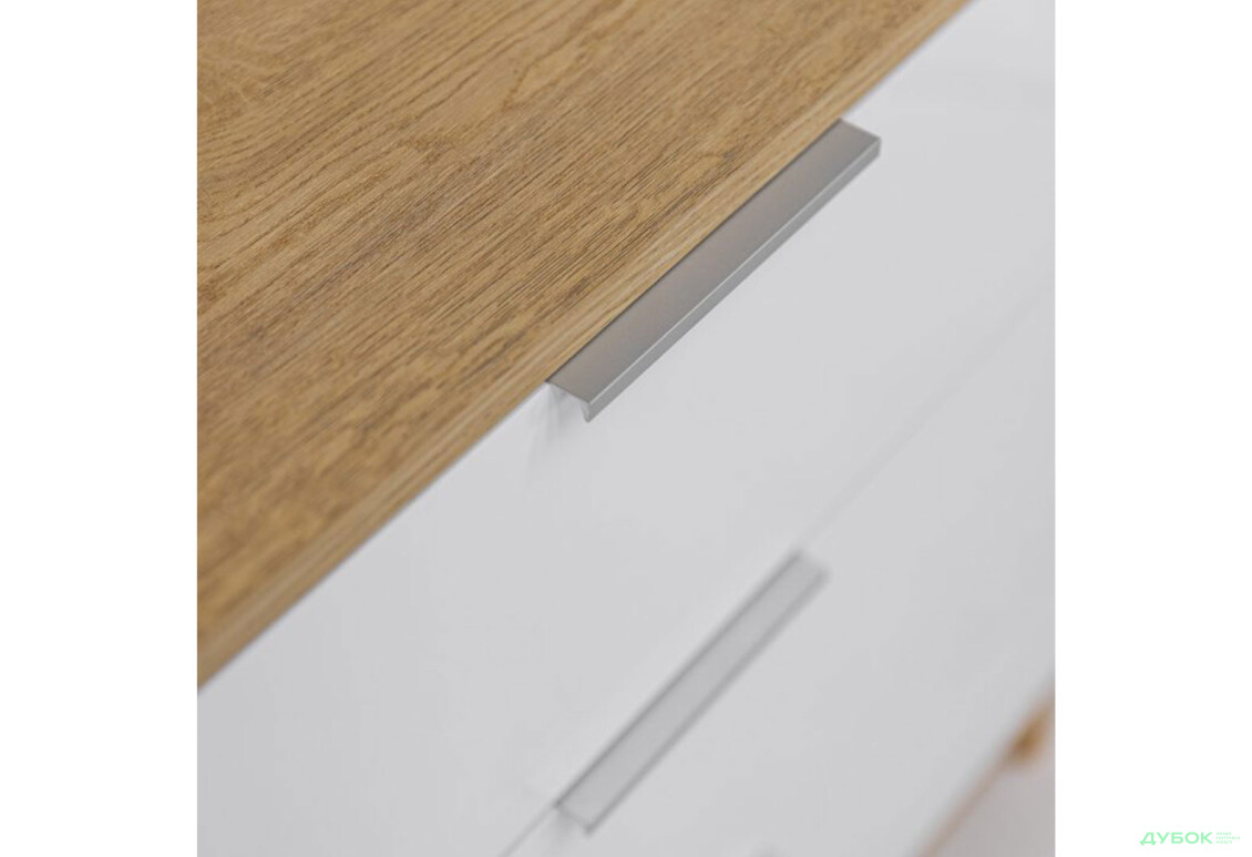 Изображение 5 - Комод МироМарк Оливия 1 дверка и 3 ящика 135 см, глянец белый / дуб кремона