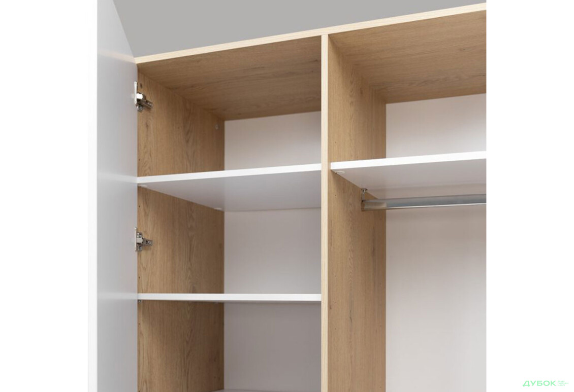 Зображення 5 - Шафа MiroMark Олівія 3-дверна із 3 шухлядами та дзеркалом 173,2 см, глянець білий / дуб кремона