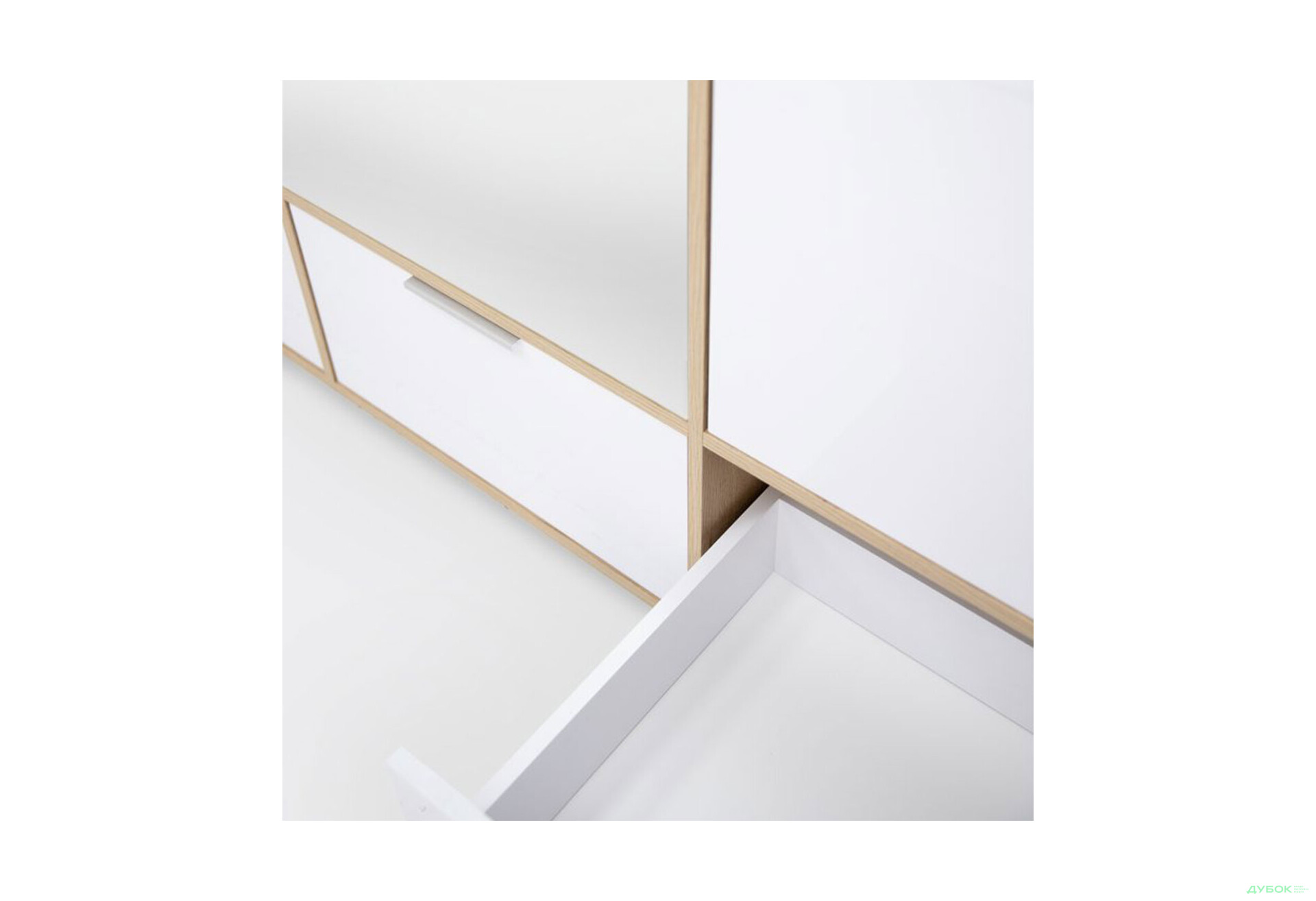 Зображення 7 - Шафа MiroMark Олівія 3-дверна із 3 шухлядами та дзеркалом 173,2 см, глянець білий / дуб кремона