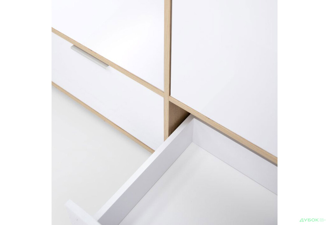 Зображення 7 - Шафа MiroMark Олівія 2-дверна із 2 шухлядами 116 см, глянець білий / дуб кремона