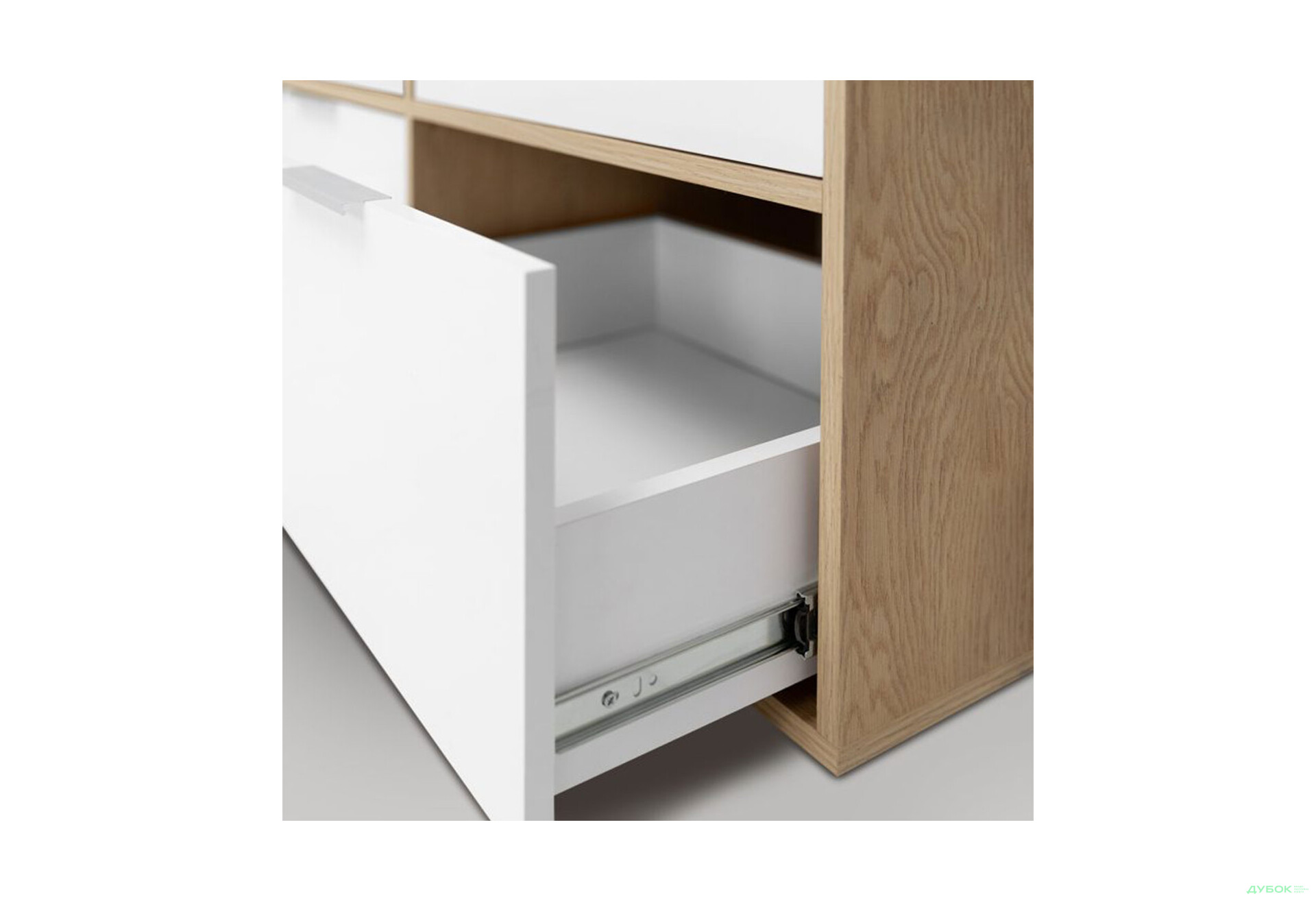 Зображення 8 - Шафа MiroMark Олівія 2-дверна із 2 шухлядами 116 см, глянець білий / дуб кремона