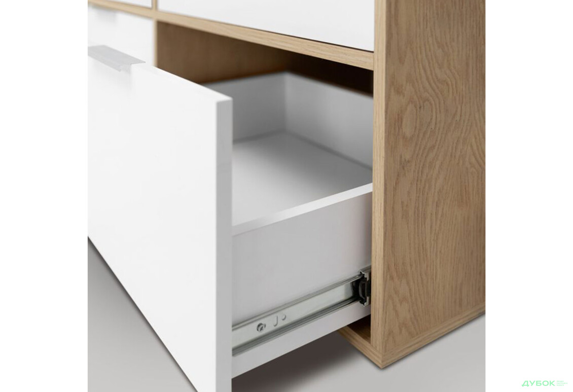 Зображення 8 - Шафа MiroMark Олівія 2-дверна із 2 шухлядами 116 см, глянець білий / дуб кремона