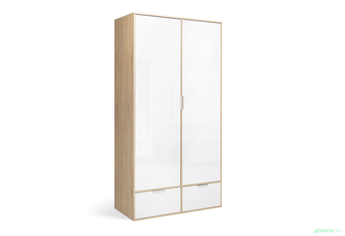 Зображення 3 - Шафа MiroMark Олівія 2-дверна із 2 шухлядами 116 см, глянець білий / дуб кремона