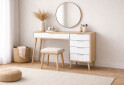 Зображення 2 - Туалетний столик MiroMark Олівія з 5 шухлядами 120 см, глянець білий / дуб кремона