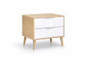 Зображення 1 - Приліжкова тумба MiroMark Олівія з 2 шухлядами 60 см, глянець білий / дуб кремона
