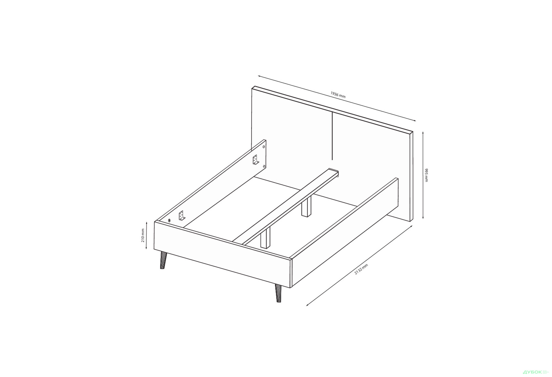Зображення 6 - Ліжко двоспальне м'яке MiroMark Олівія 160х200 см, світло-сірий шеніл