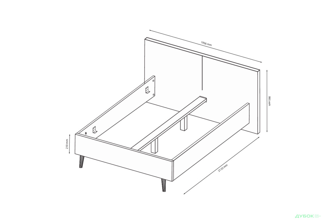 Зображення 6 - Ліжко двоспальне м'яке MiroMark Олівія 160х200 см, світло-сірий шеніл