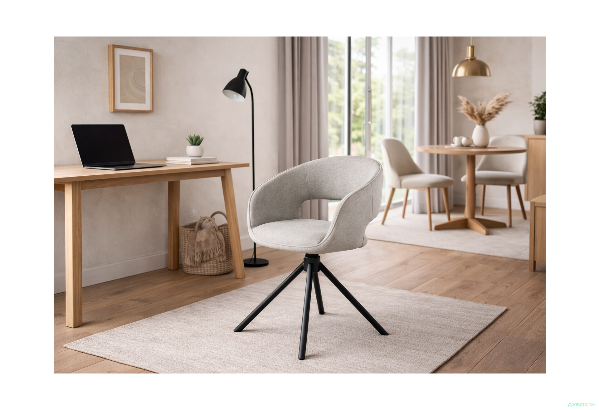 Изображение 2 - Стул Perfect Home Холли / Holly поворотный на 180 54х47x80 см, серый