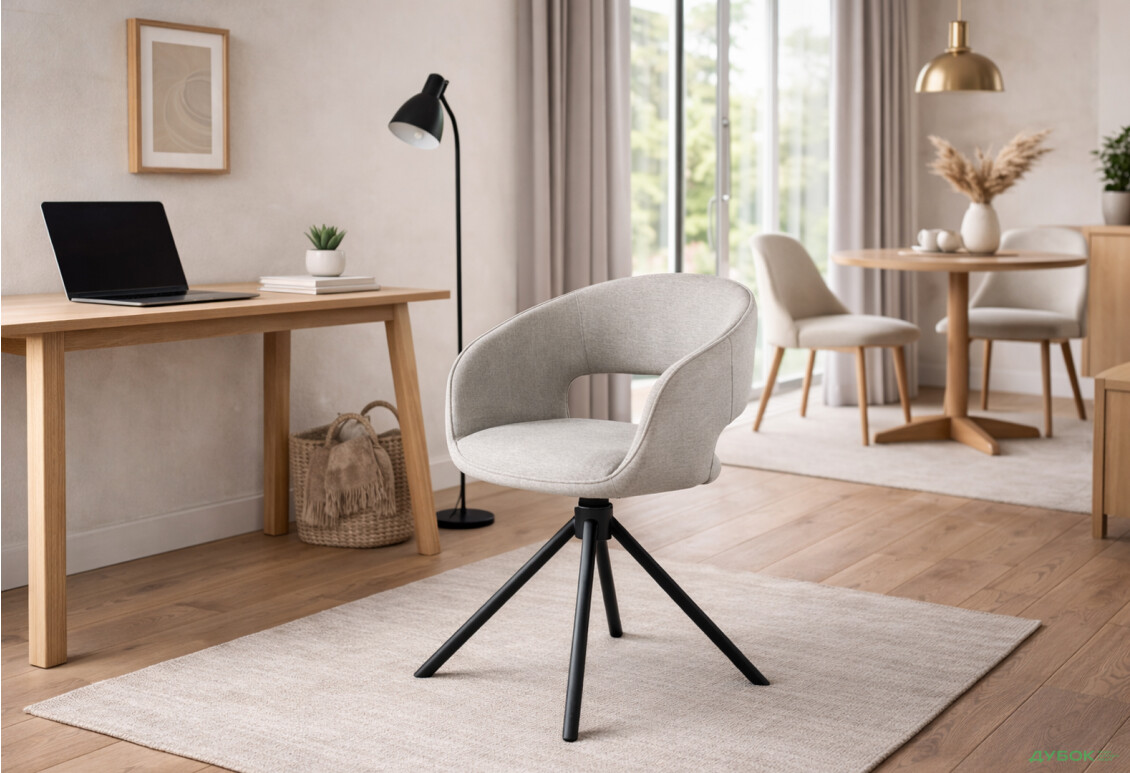 Изображение 2 - Стул Perfect Home Холли / Holly поворотный на 180 54х47x80 см, серый