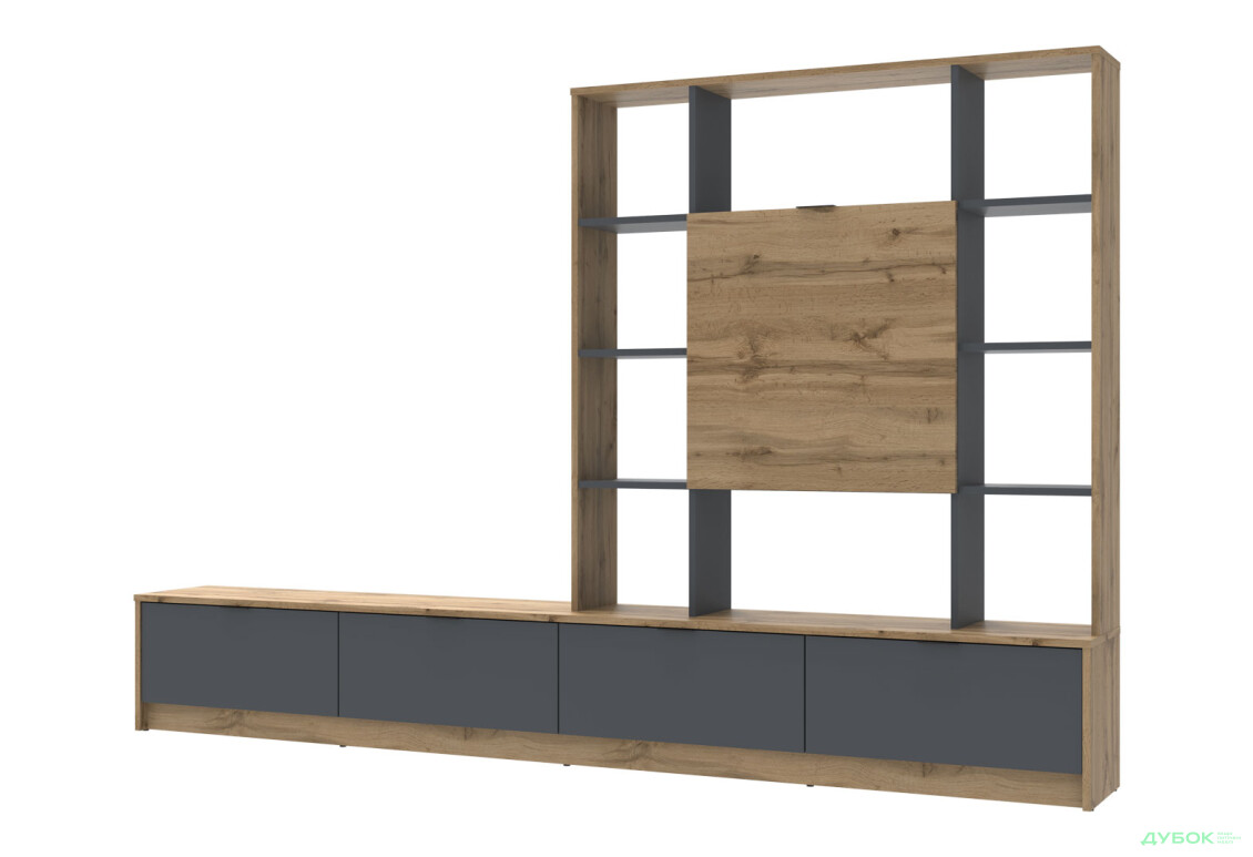 Зображення 4 - Стінка Doros Капри 2 240 см Дуб евок / Графіт