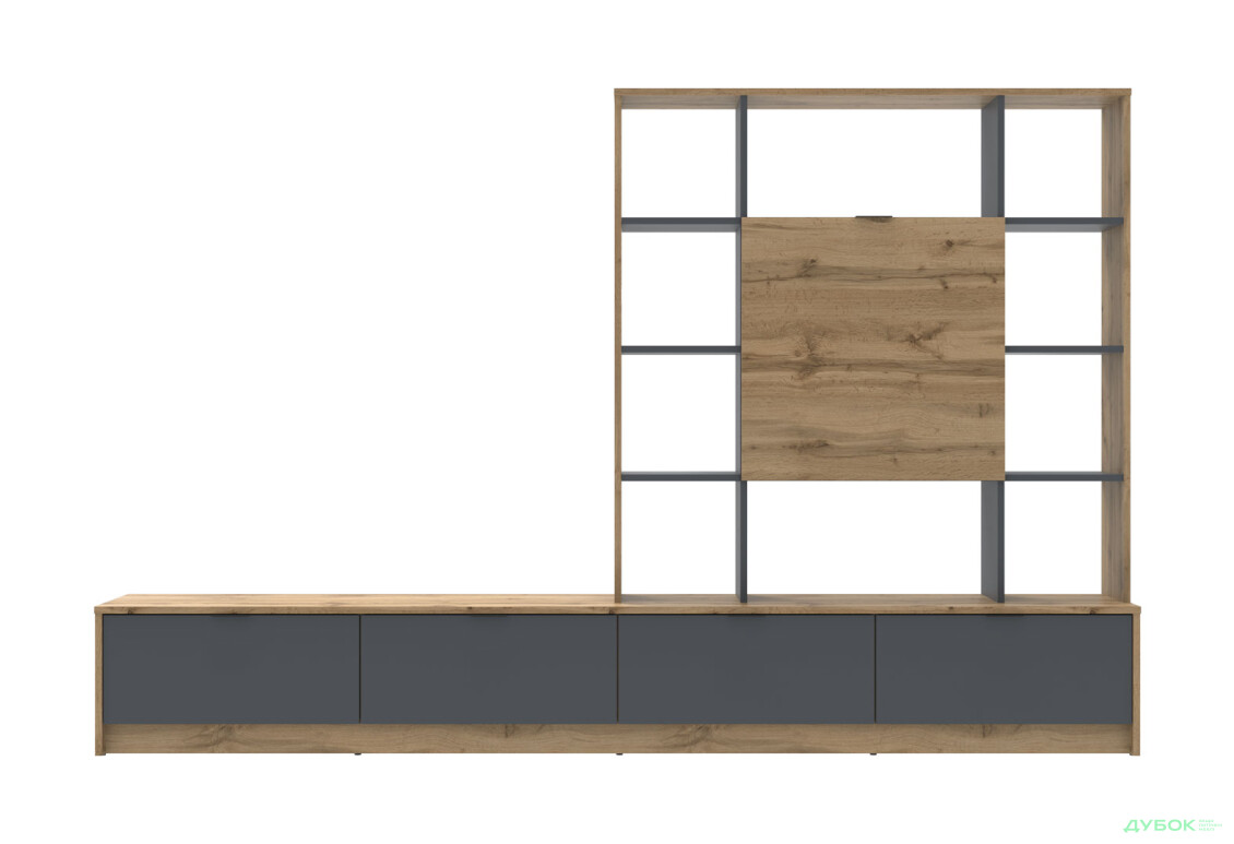Зображення 3 - Стінка Doros Капри 2 240 см Дуб евок / Графіт