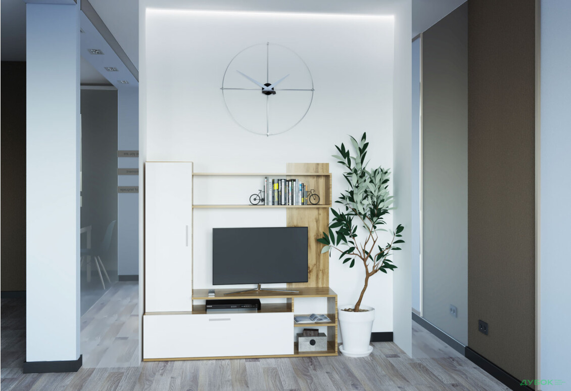 Зображення 2 - Стінка Doros Кона 151 см Дуб евок / Білий