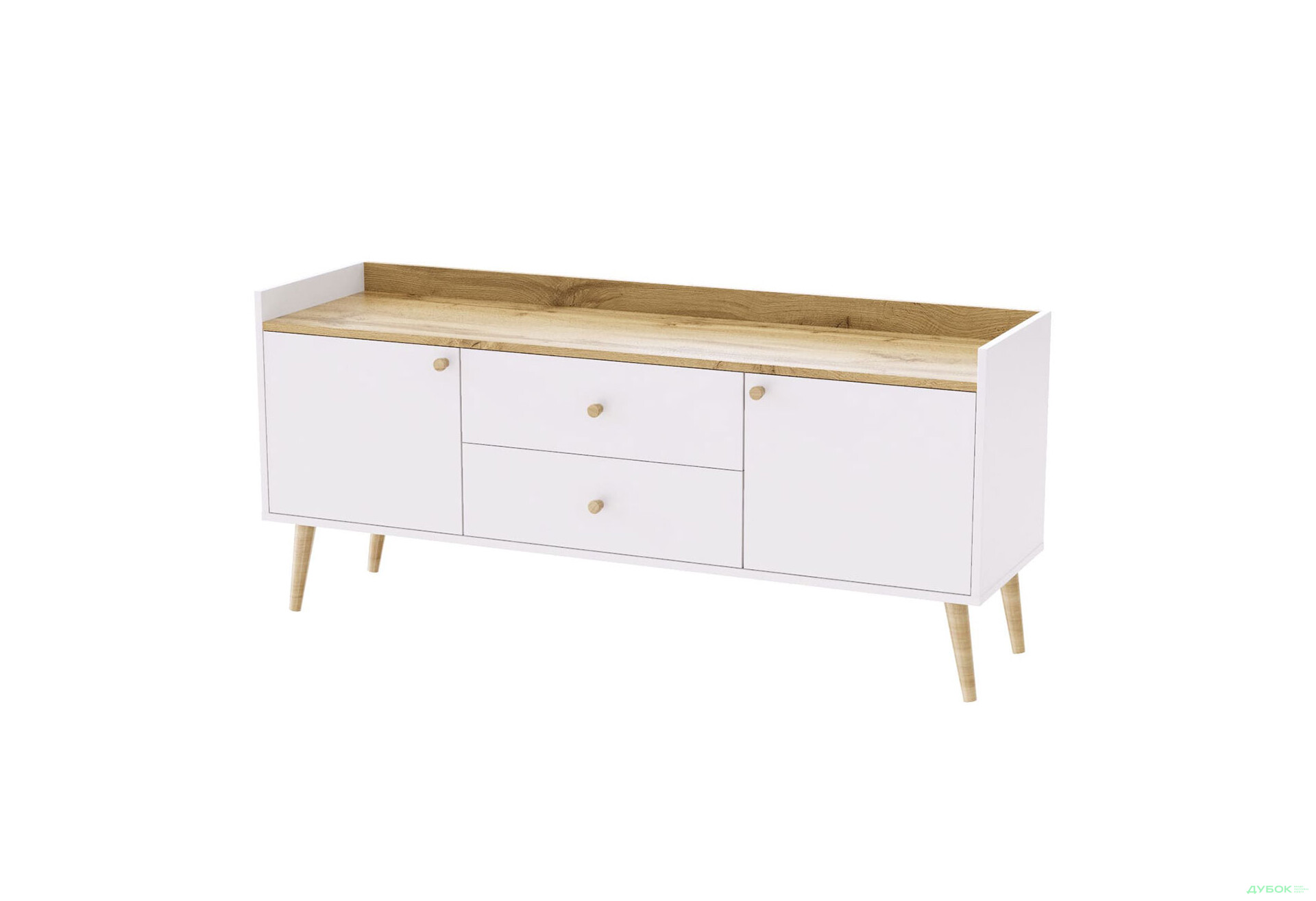 Изображение 1 - Комод-буфет Art In Head Asgard / Асгард с 2 ящиками и 2 дверками 147 см, белый бриллиант / дуб золотой крафт