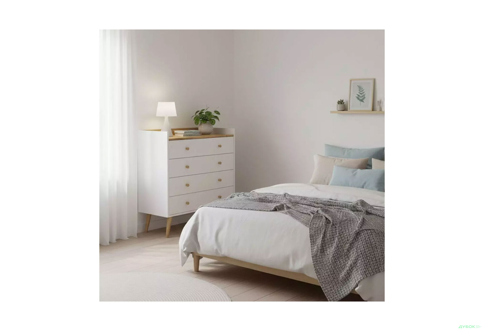 Изображение 3 - Комод 4 Art In Head Асгард / Asgard с 4 ящиками 82 см, белый бриллиант / дуб крафт золотой