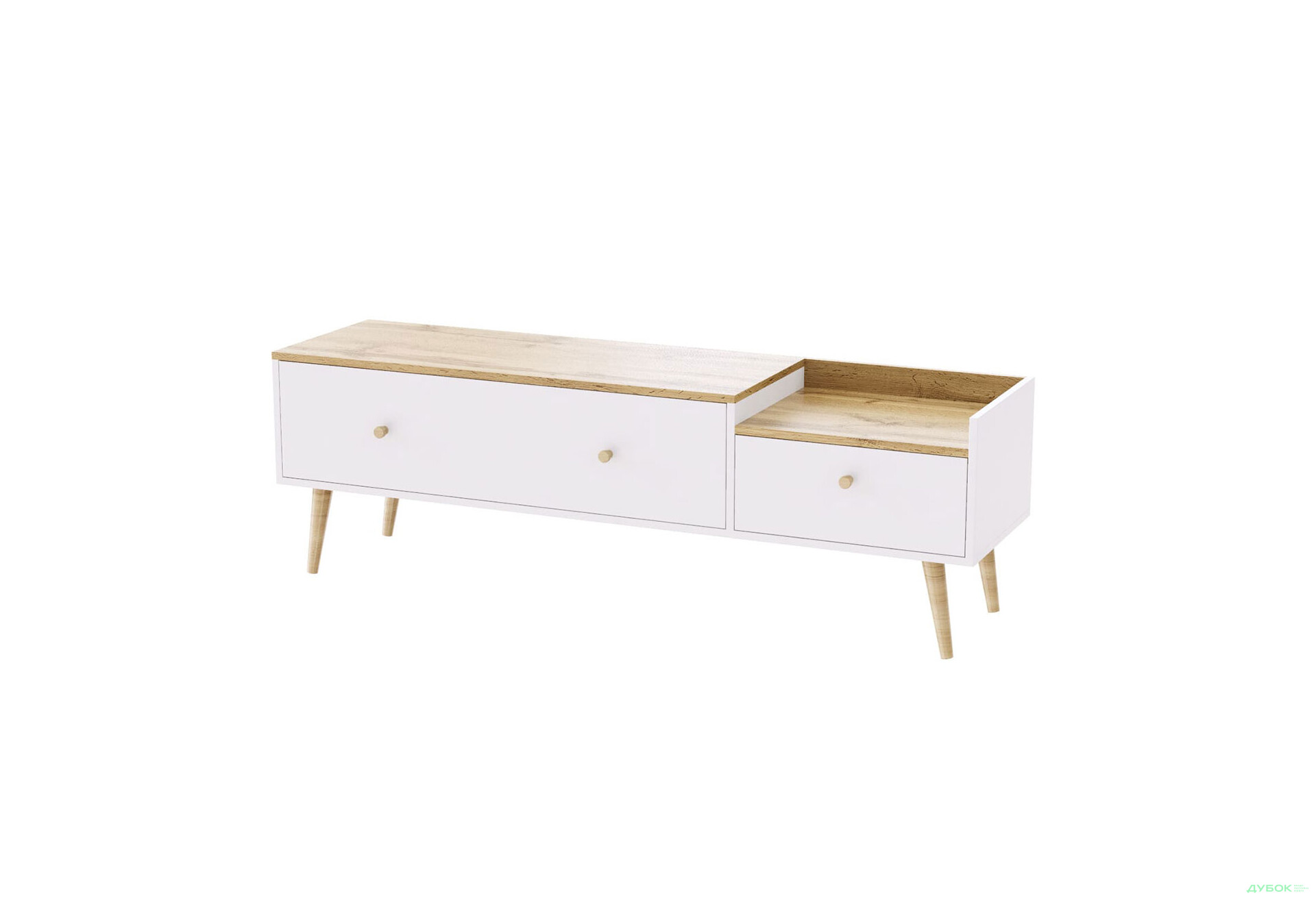 Изображение 1 - Тумба под ТВ Art In Head Асгард / Asgard 153 см, белый бриллиант / дуб золотой крафт