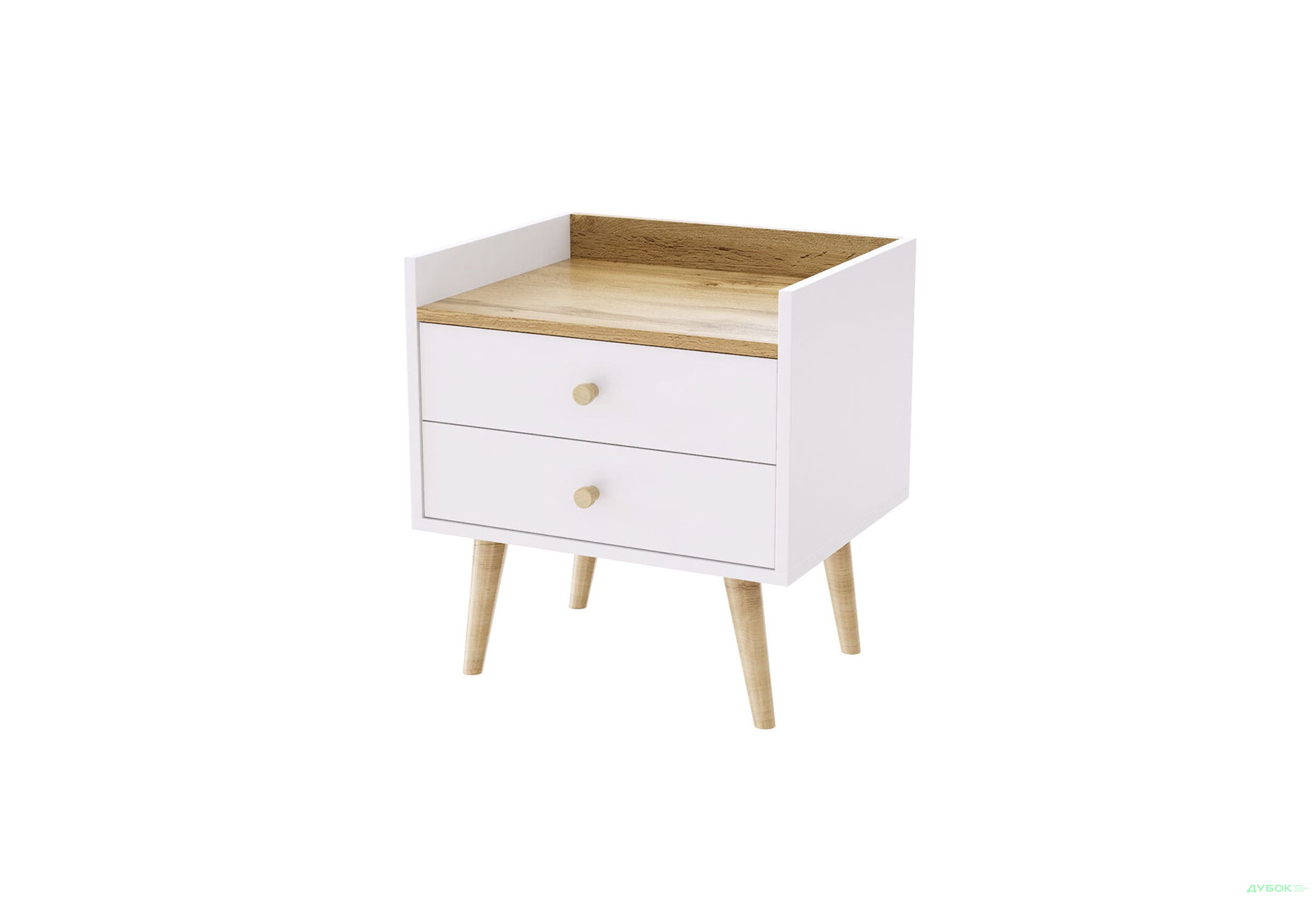 Зображення 1 - Тумба 2 Art In Head Асгард / Asgard з 2 шухлядами 50 см, білий діамант / дуб крафт золотий