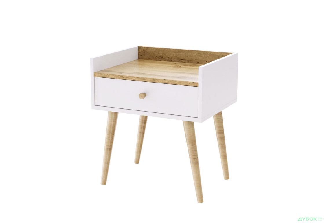 Тумба 1 Art In Head Асгард / Asgard з шухлядою 50 см, білий діамант / дуб крафт золотий
