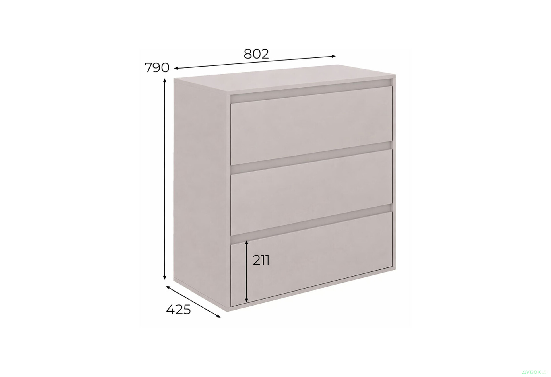 Изображение 4 - Комод Art In Head Лайт 3 с 3 ящиками 80 см, кашемир