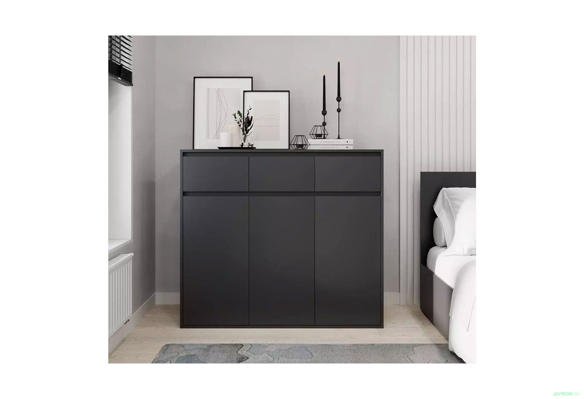 Зображення 2 - Комод Art In Head Лайт 3х3 3-дверний з 3 шухлядами 120 см, графіт