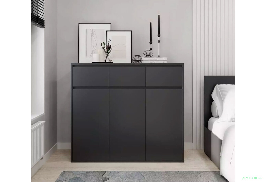 Зображення 2 - Комод Art In Head Лайт 3х3 3-дверний з 3 шухлядами 120 см, графіт