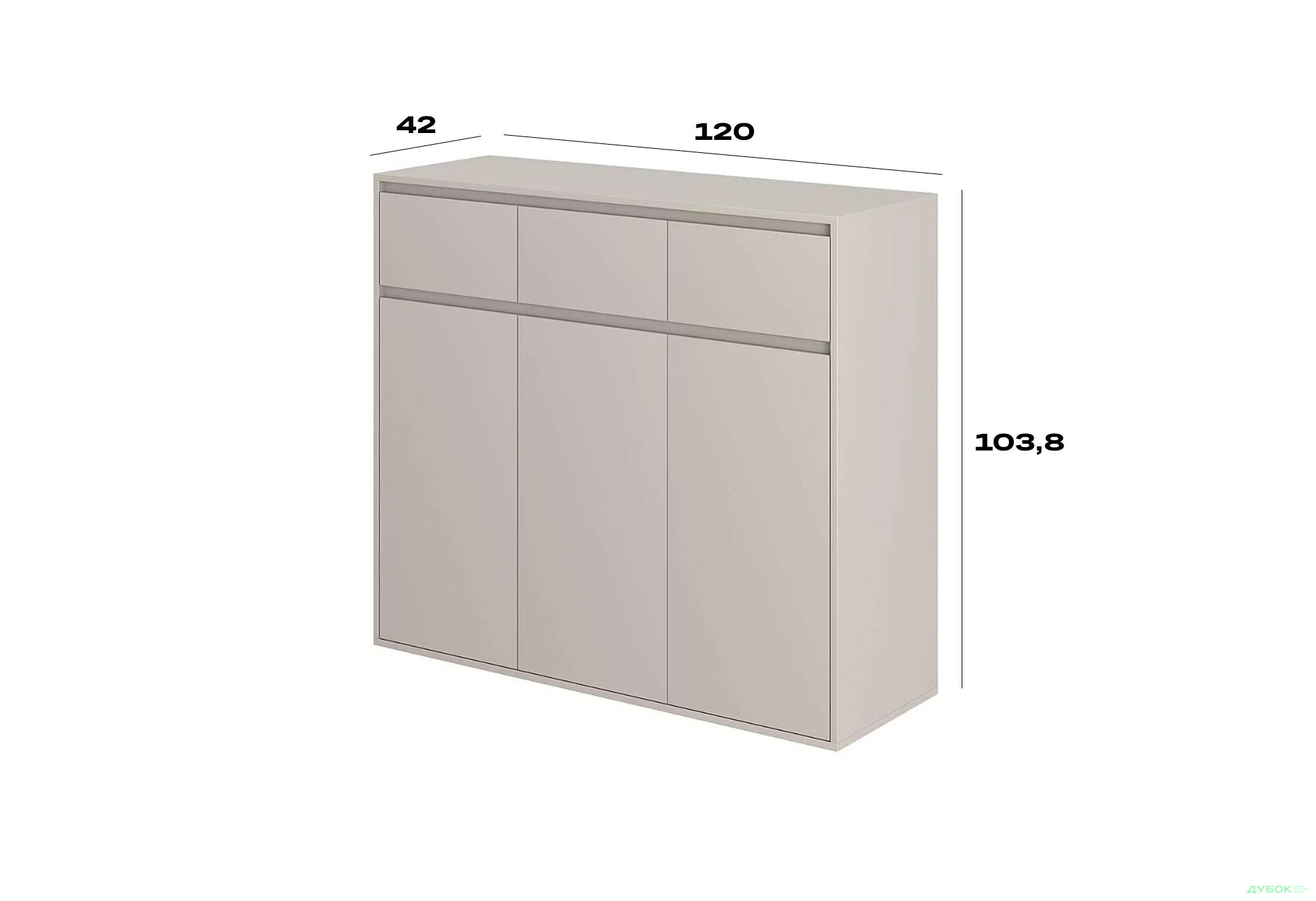 Зображення 5 - Комод Art In Head Лайт 3х3 3-дверний з 3 шухлядами 120 см, кашемір