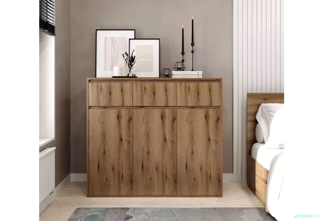 Зображення 2 - Комод Art In Head Лайт 3х3 3-дверний з 3 шухлядами 120 см, дуб евок