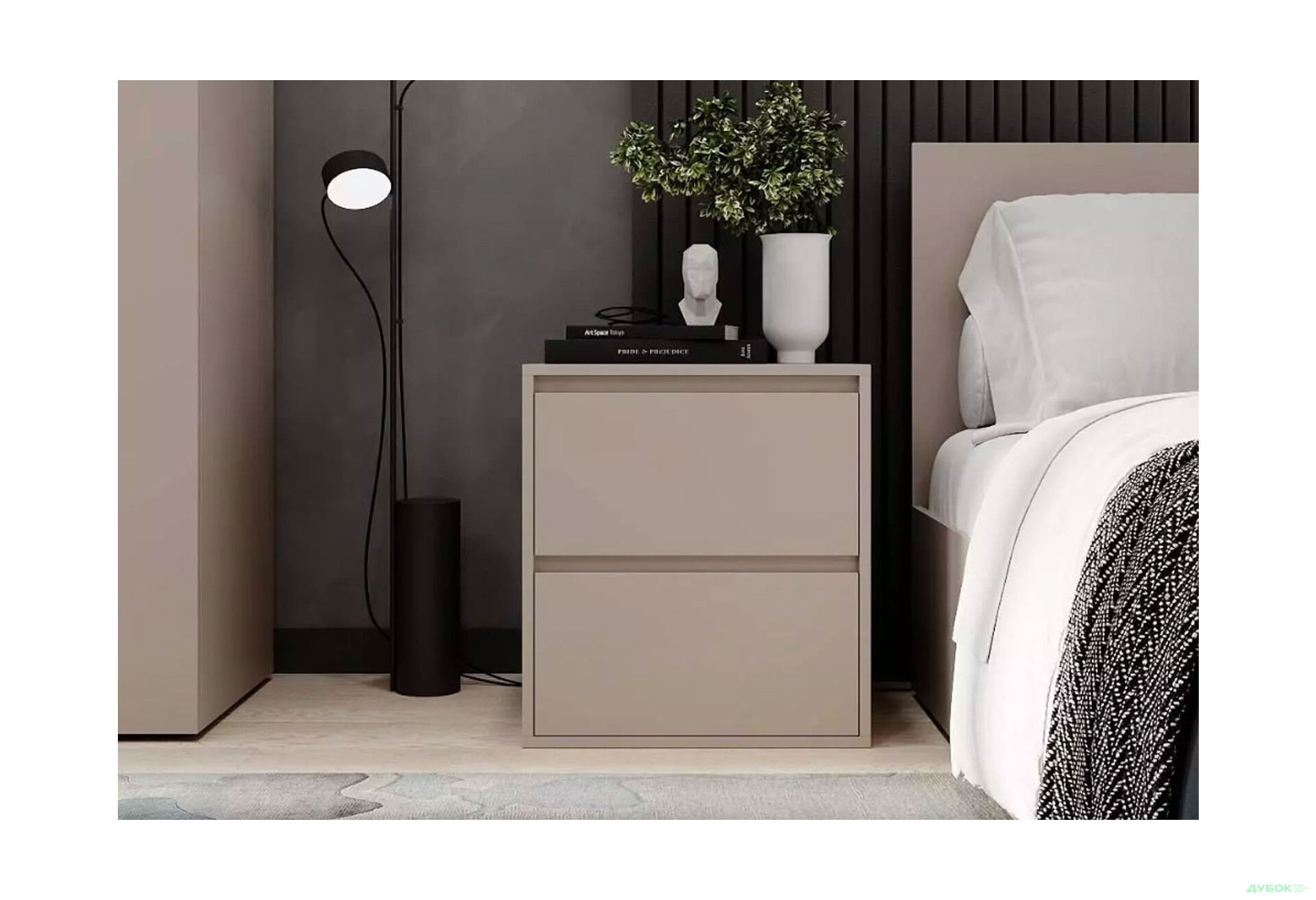 Зображення 2 - Тумба приліжкова Art In Head Light / Лайт з 2 шухлядами 50 см, кашемір