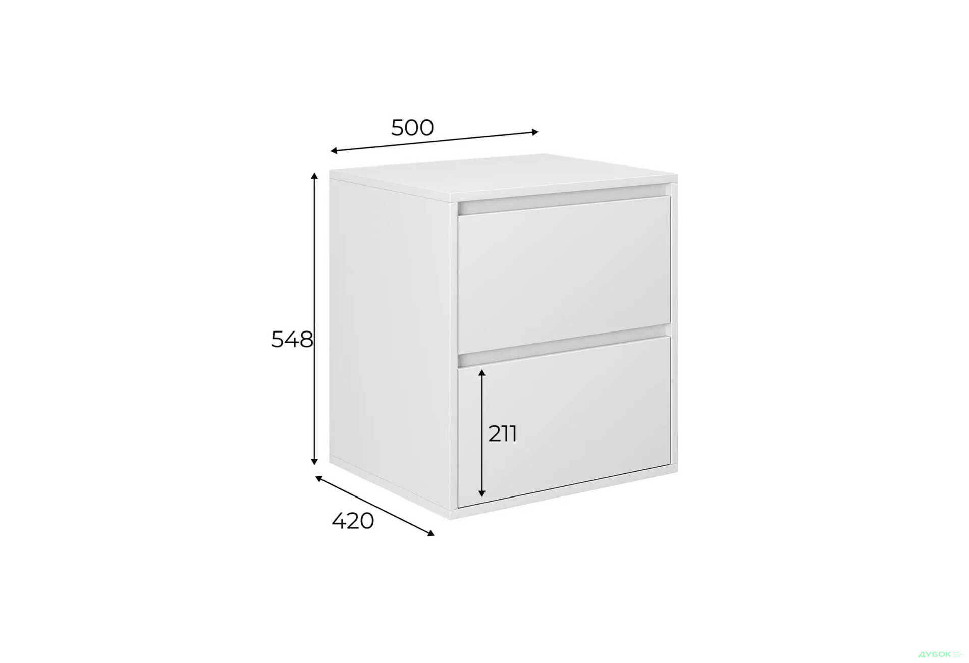 Зображення 4 - Тумба приліжкова Art In Head Light / Лайт з 2 шухлядами 50 см, білий діамант