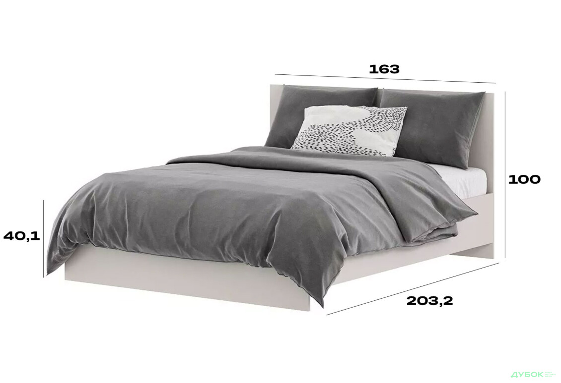 Зображення 7 - Ліжко двоспальне Art In Head Light / Лайт 160х200 см, кашемір