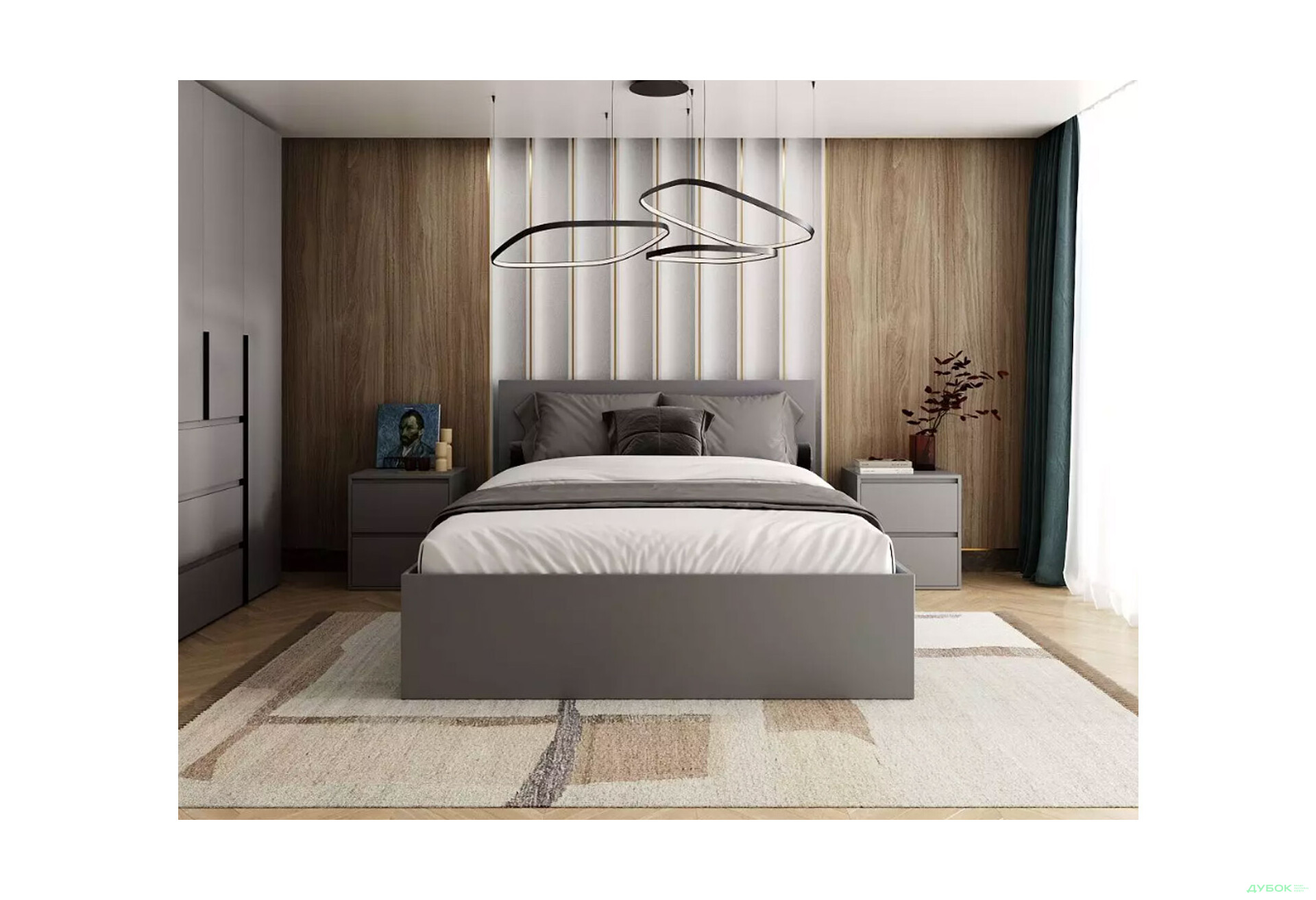 Изображение 2 - Кровать двухспальная Art In Head Light / Лайт 160х200 см, графит