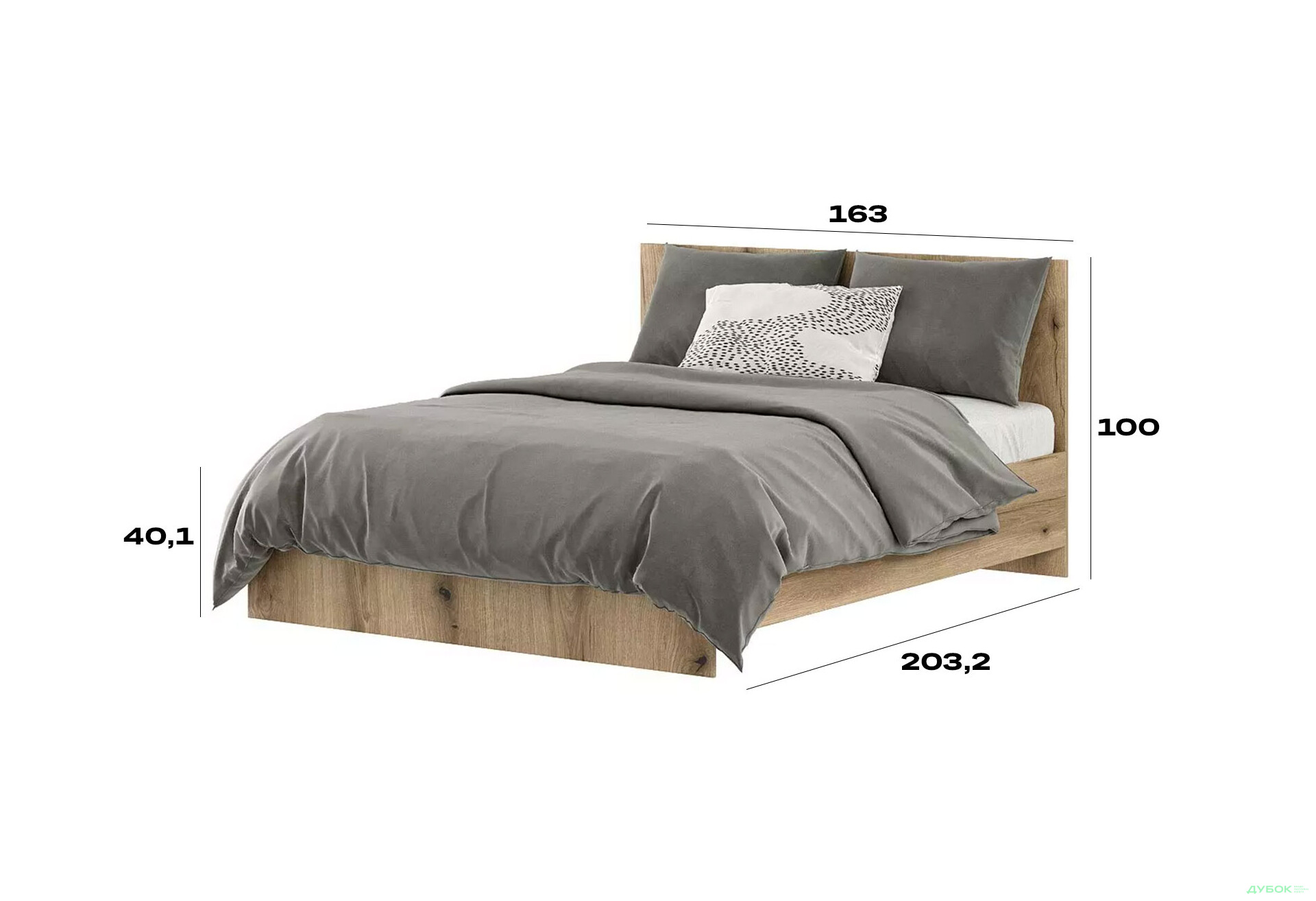 Зображення 8 - Ліжко двоспальне Art In Head Light / Лайт 160х200 см, дуб евок