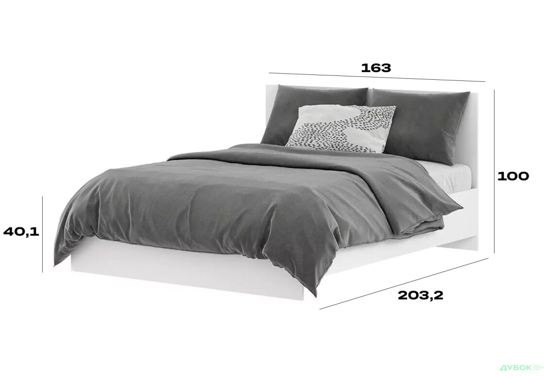 Зображення 9 - Ліжко двоспальне Art In Head Light / Лайт 160х200 см, білий діамант