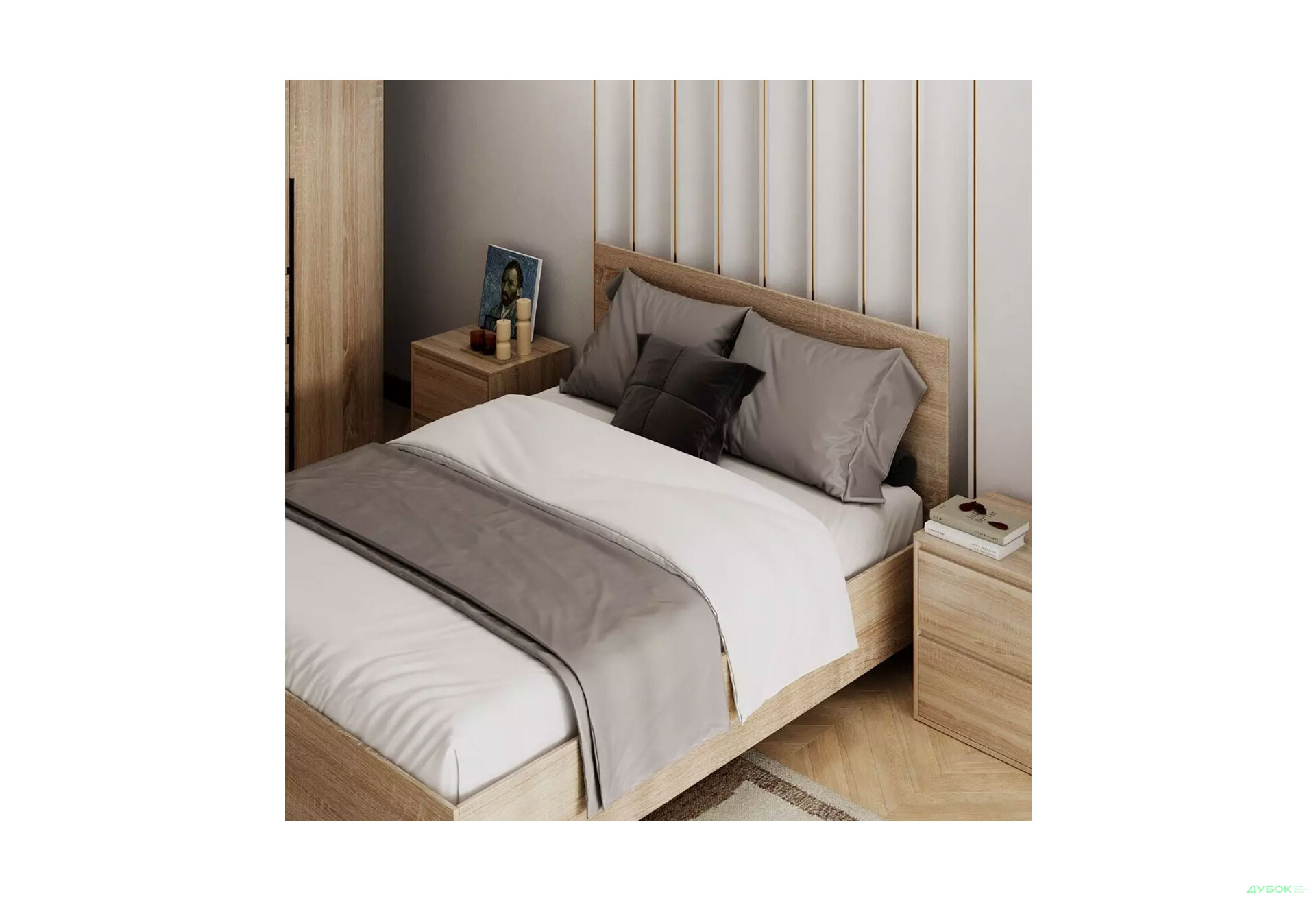 Зображення 3 - Ліжко Art In Head Light / Лайт 140х200 см, дуб сонома