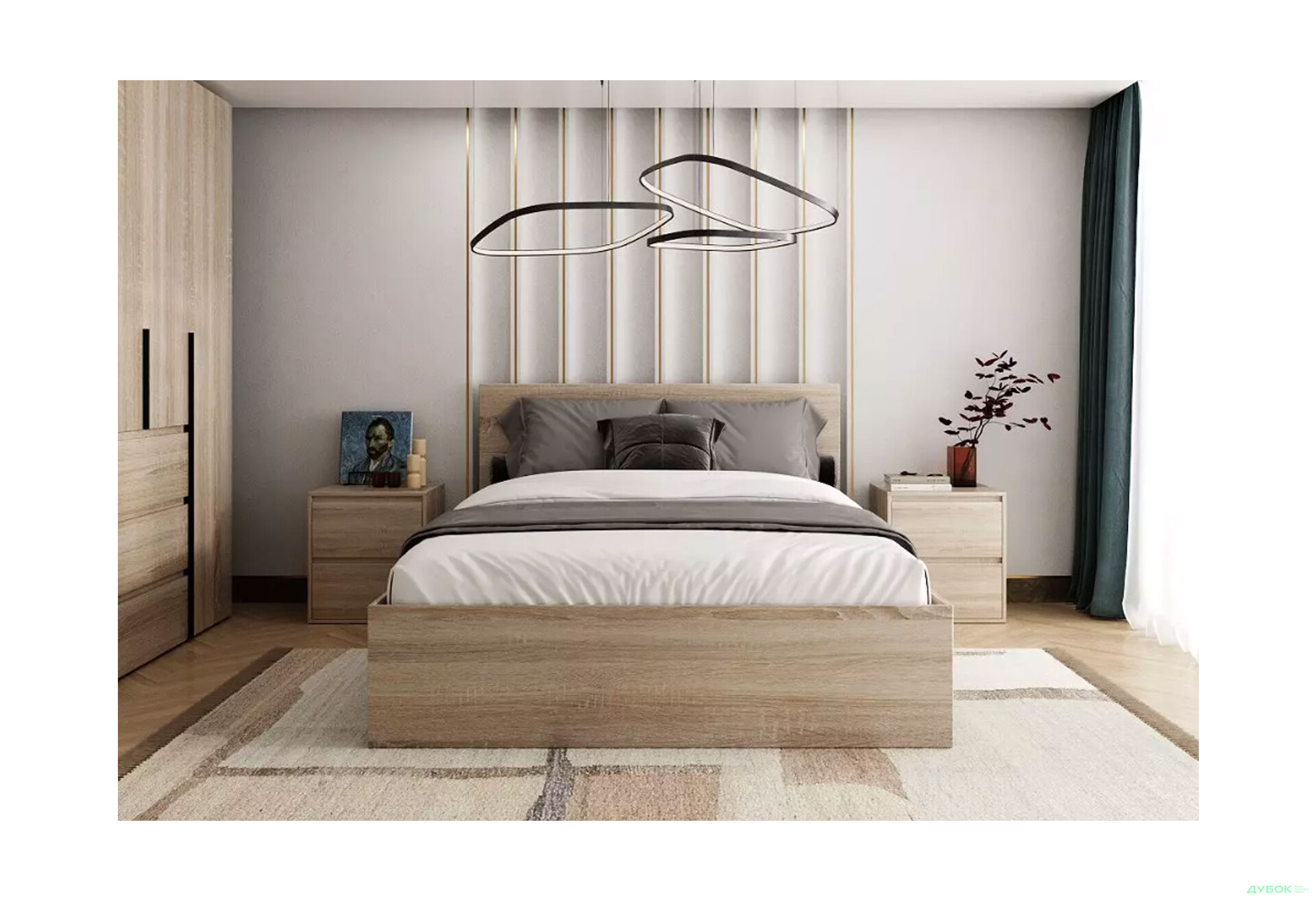 Зображення 2 - Ліжко Art In Head Light / Лайт 140х200 см, дуб сонома