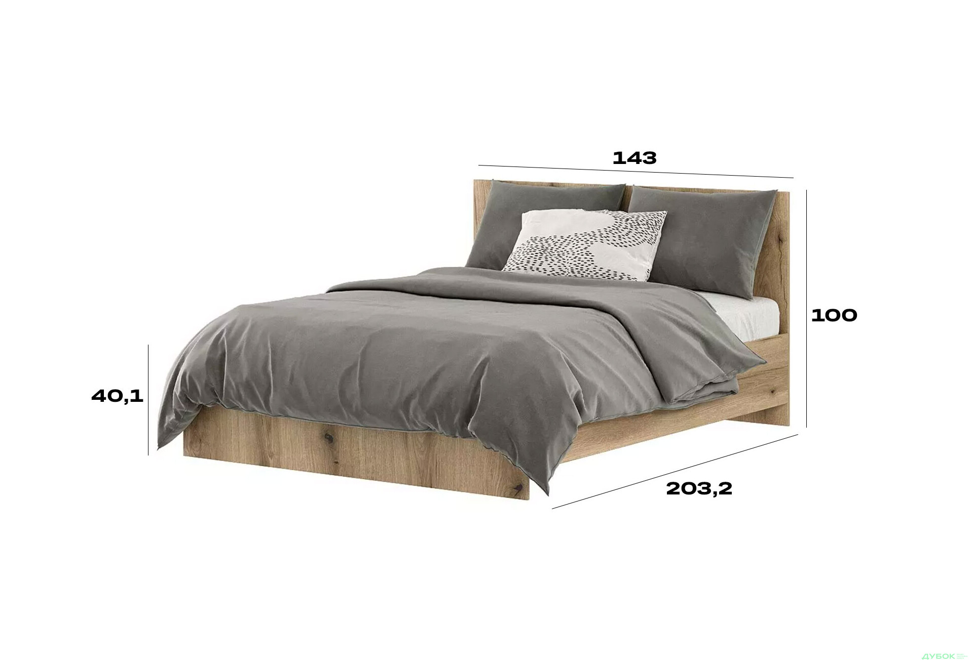 Изображение 8 - Кровать Art In Head Light / Лайт 140х200 см, дуб эвок