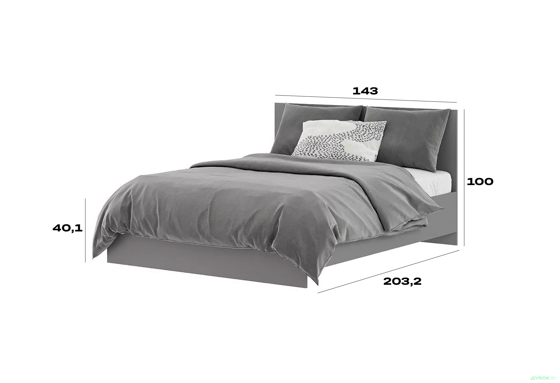 Изображение 8 - Кровать Art In Head Light / Лайт 140х200 см, графит