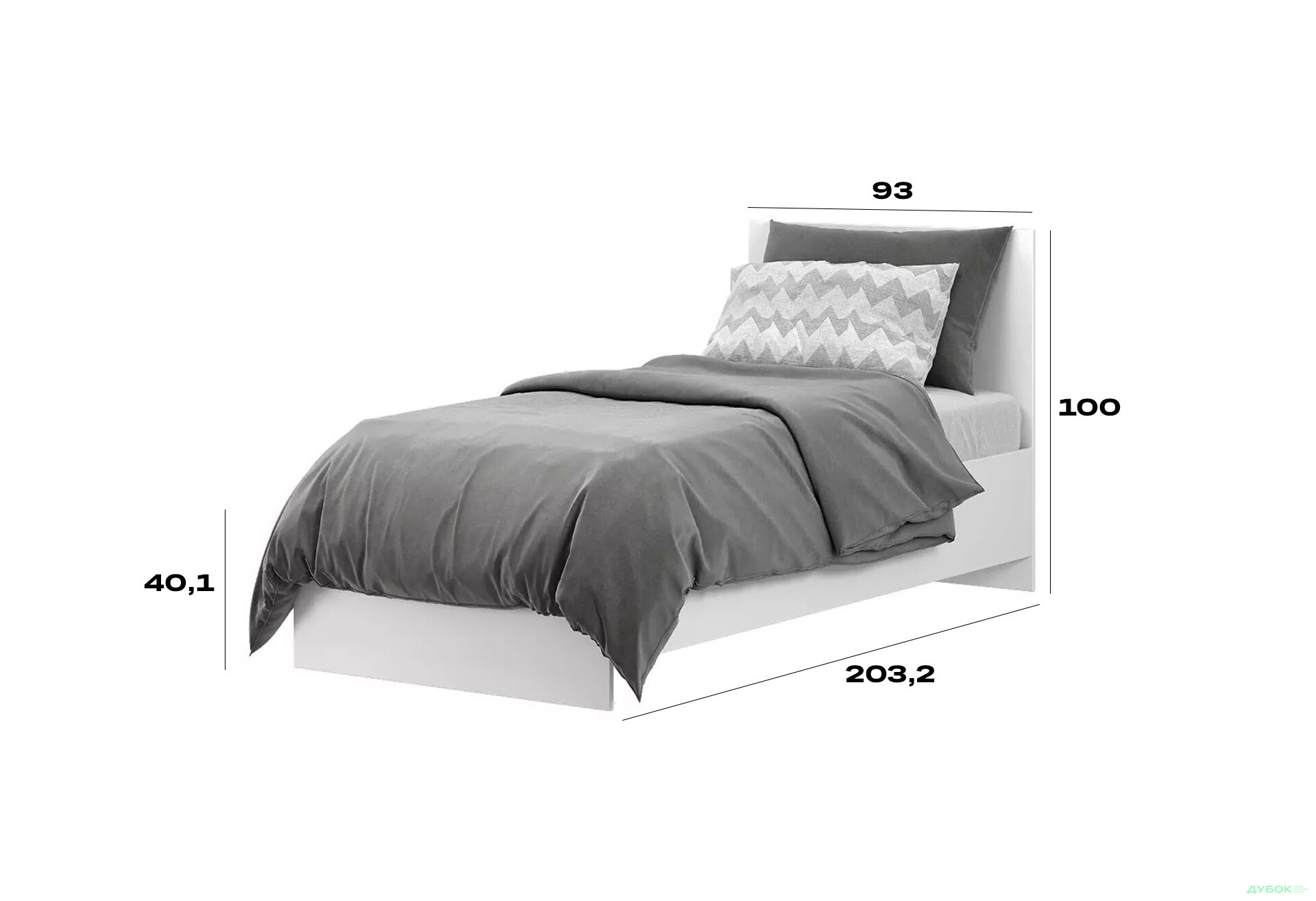 Зображення 9 - Ліжко Art In Head Light / Лайт 90х200 см, білий діамант